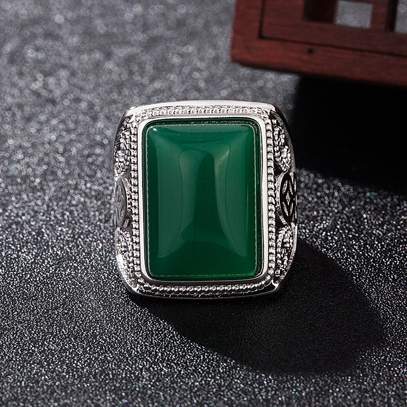 Vintage Fashion And Design - Green Natural Jade Rings Real Jewelry