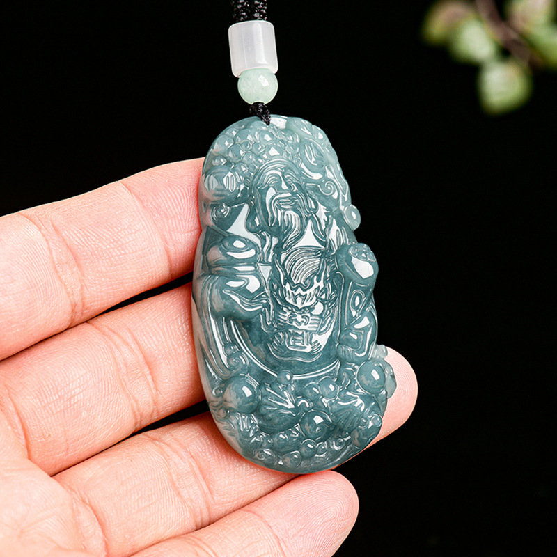 Vintage Fashion And Design - Myanmar Jadeite God of Wealth Pendant