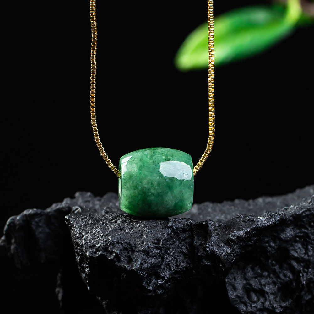 Vintage Fashion And Design - Natural Real Jade Bead Pendant Myanmar