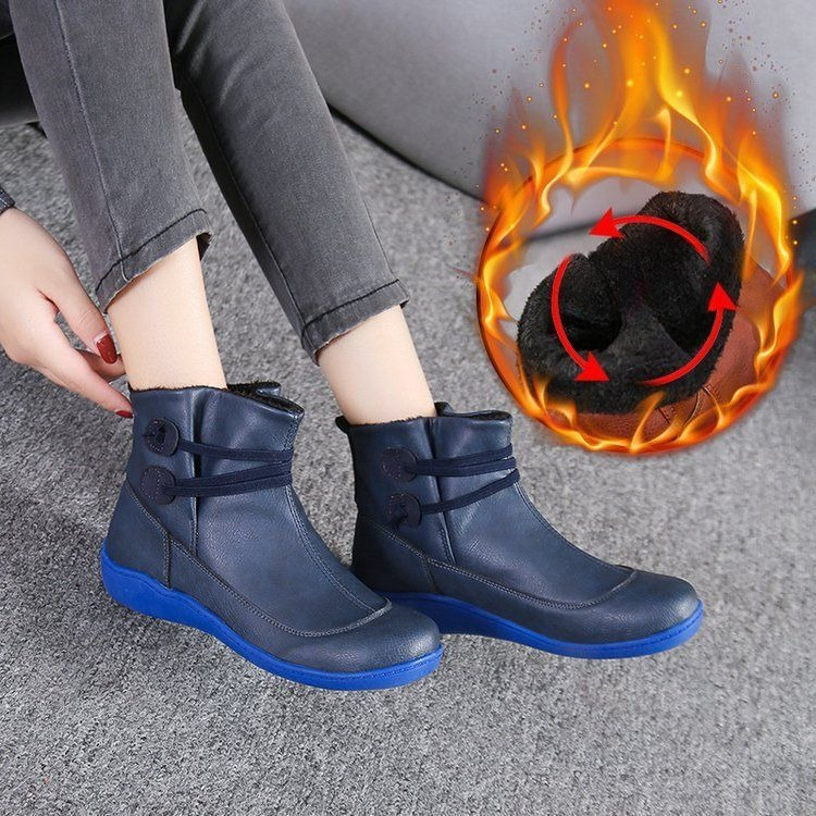 Women Vintage Round Toe PU Lea - Vintage Fashion Boots recension och pris