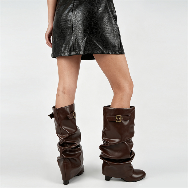 Onlymaker Brown Faux Leather S - Vintage Fashion Boots recension och pris
