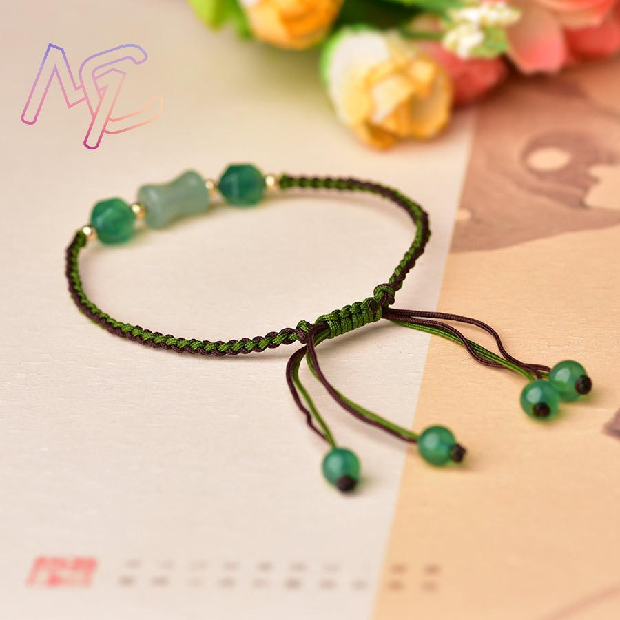 Green Natural Jade Beads Brace - Vintage Fashion And Design recension och pris