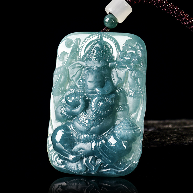 Myanmar Jadeite Ganesha Pendan - Vintage Fashion And Design recension och pris