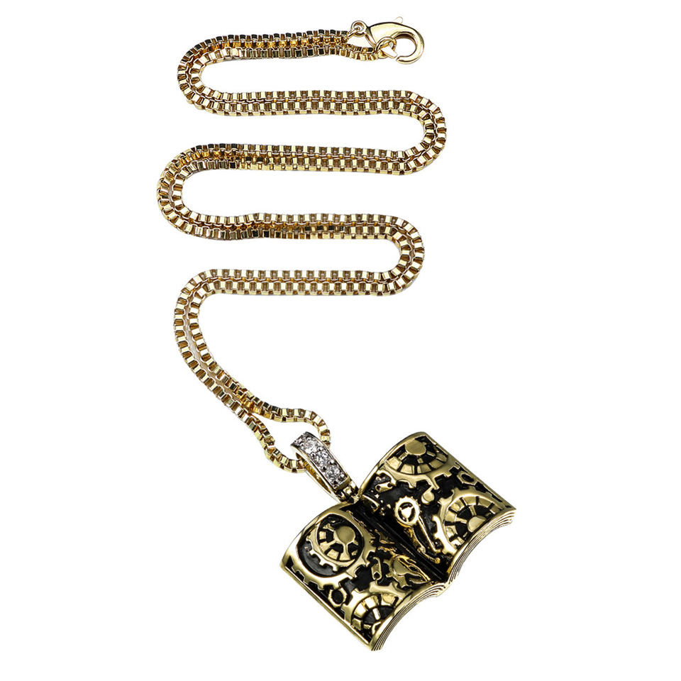 VANAXIN Punk Retro Book Pendan - Vintage Fashion Library recension och pris