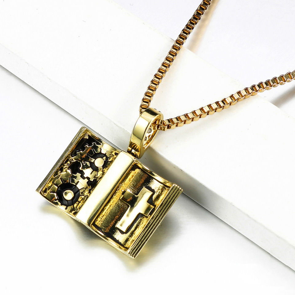VANAXIN Punk Retro Book Pendan - Vintage Fashion Library recension och pris