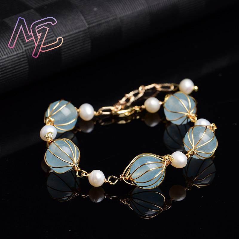 Blue Natural Jade Bead Earring - Vintage Fashion And Design recension och pris