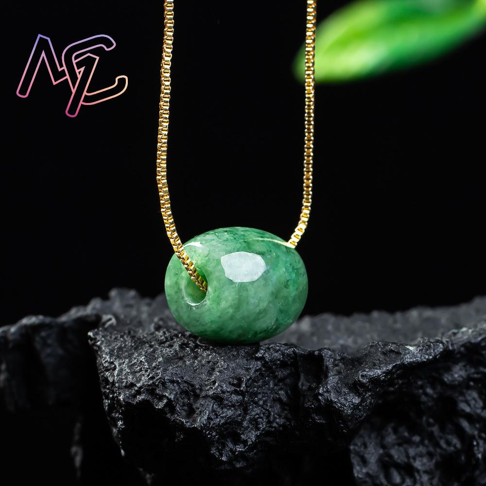 Natural Real Jade Bead Pendant - Vintage Fashion And Design recension och pris