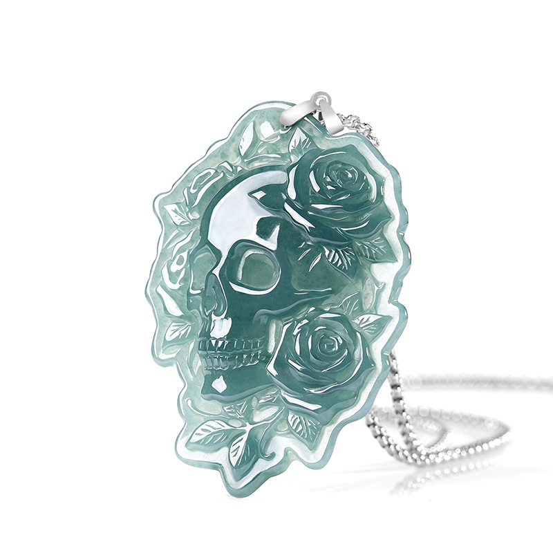 Natural Burmese Jadeite Skull  - Vintage Fashion And Design recension och pris